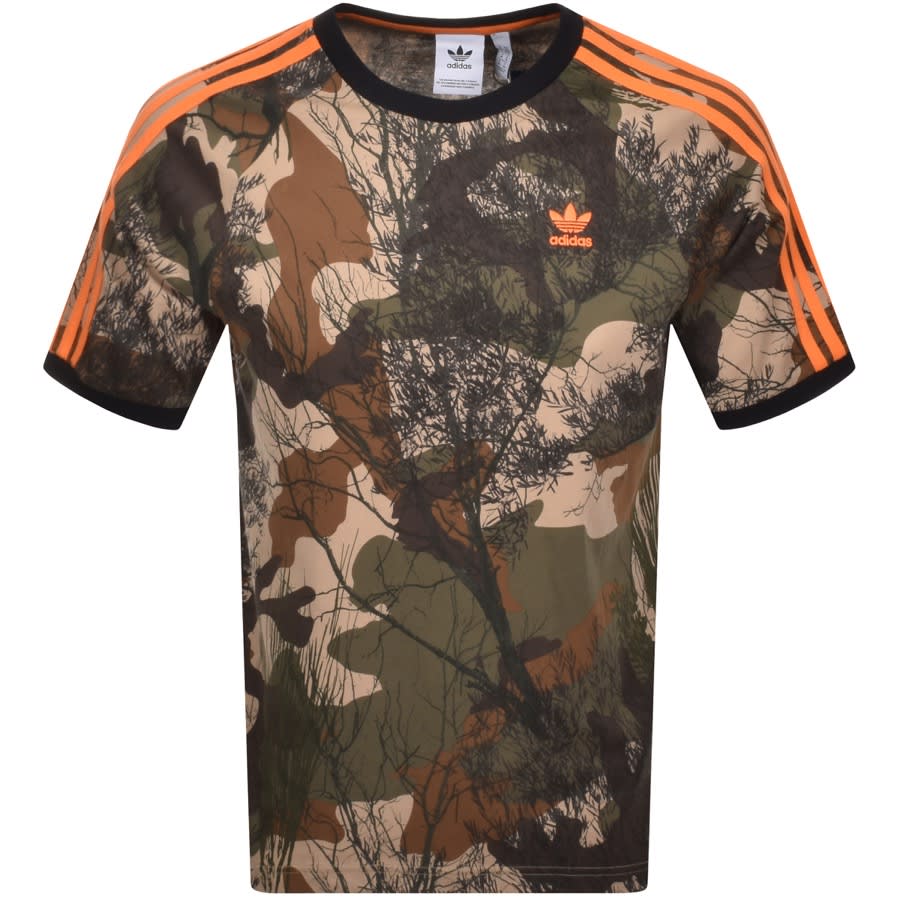 Alternative Image for Productadidas Originals 3 Stripe T Shirt Khaki1